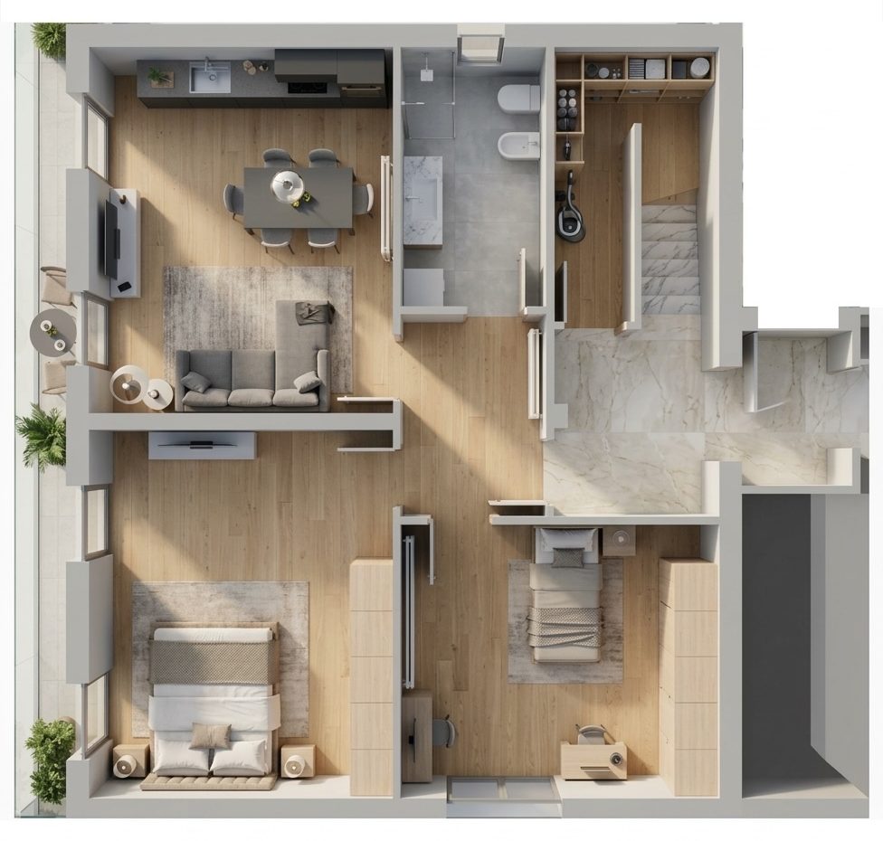 Planimetria del primo piano, Via Roma 18 Villafranca Padovana