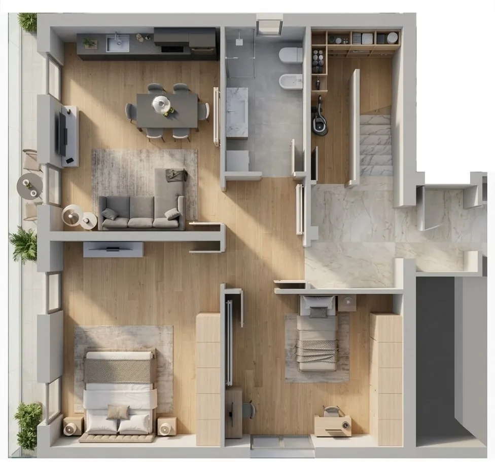 Planimetria del primo piano, Via Roma 18 Villafranca Padovana